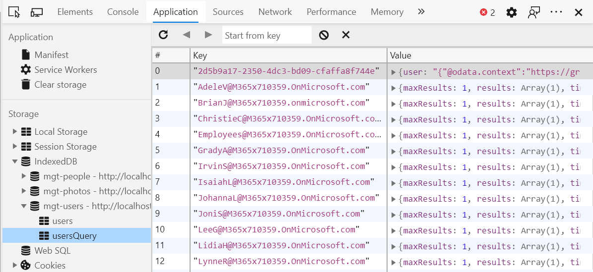 devtools indexedDB