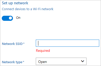 Entrez le SSID réseau et tapez