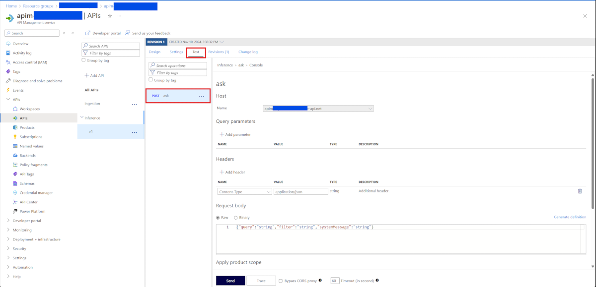 Capture d’écran de l’écran de gestion des API avec la méthode POST mise en surbrillance