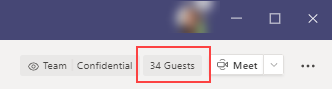 Capture d’écran montrant la balise qui indique le nombre d’invités dans l’équipe.