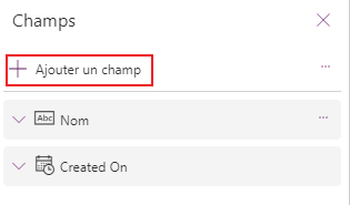 Ajoutez des champs.