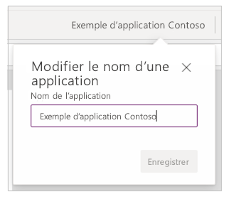 Éditeur du nom de l’application.