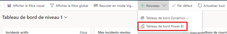 Ajoutez un nouveau tableau de bord Power BI.