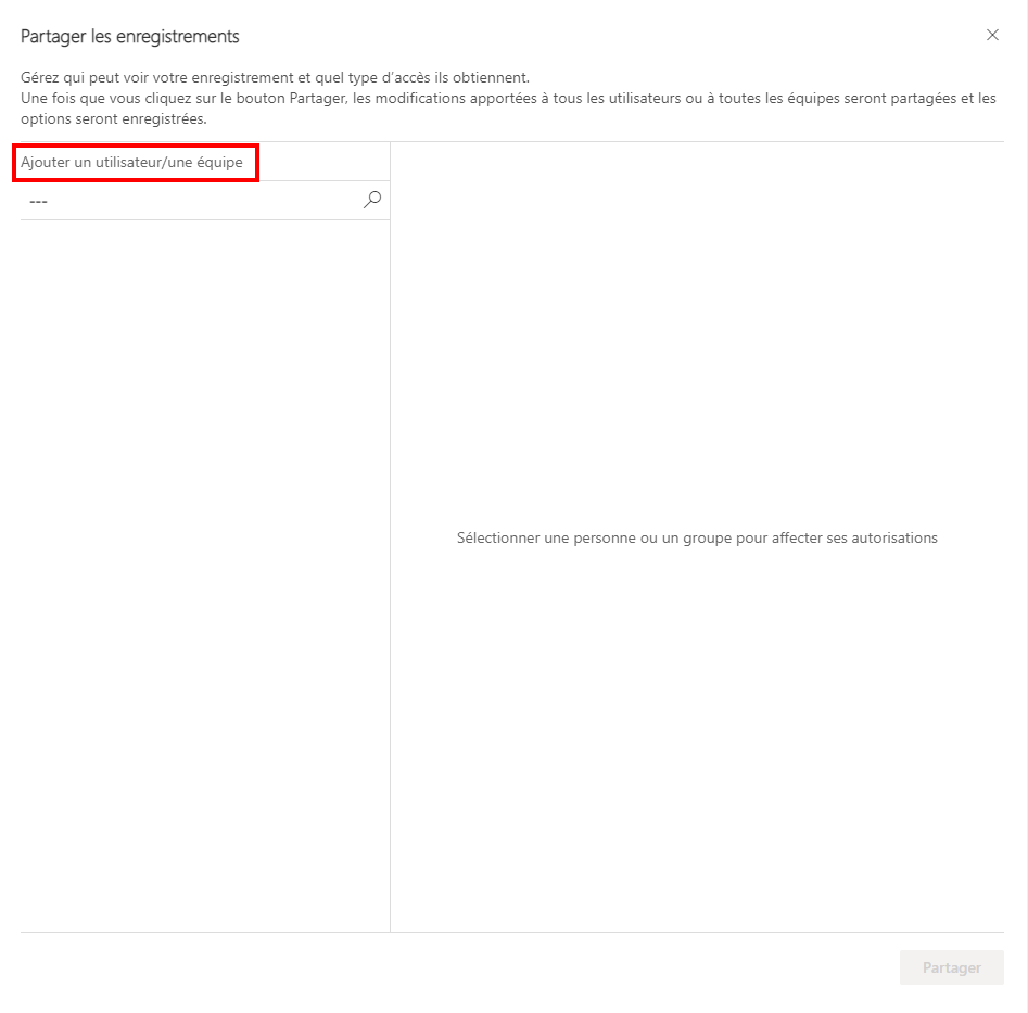 Sélectionner ajouter un utilisateur ou une équipe.