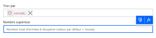 Capture d’écran d’une expression avec une erreur.