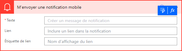 Capture d’écran des boutons de contenu dynamique et d’expression sur un éditeur d’action.