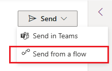 Power Automate टेम्पलेट लॉन्च करने के लिए प्रवाह से भेजें विकल्प का चयन करें।