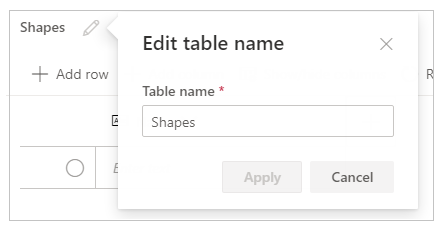 तालिका नाम का संपादन करें.