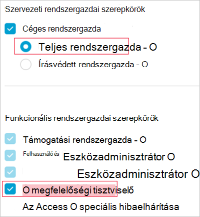 Előfeltételként szolgáló Webex-szerepkörök.