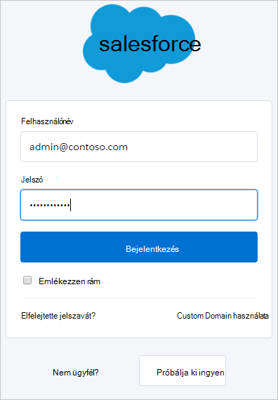 Salesforce-bejelentkezés.