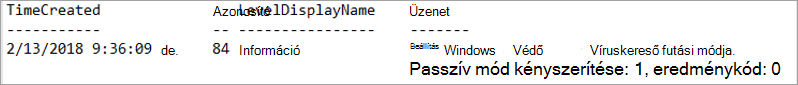 Képernyőkép a passzív mód ellenőrzési eredményéről.