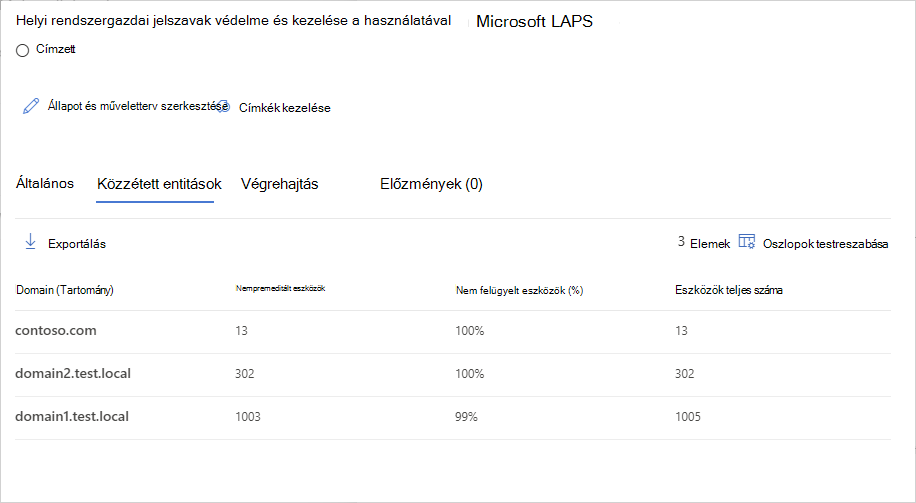 Válassza ki a LAPS által nem védett eszközöket tartalmazó tartományt.