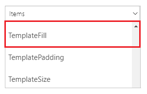 Válassza ki a TemplateFill tulajdonságot.