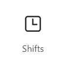 Screenshot of the shifts card icon with a link to more information.