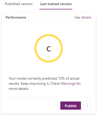 Layar publikasikan model.