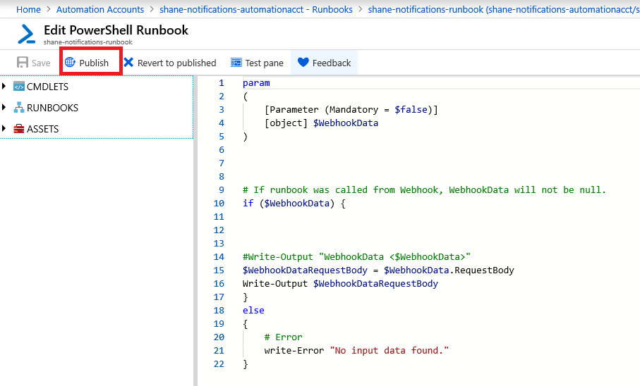 Menerbitkan UI runbook