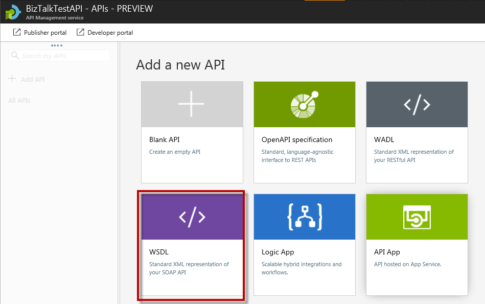 pilih wsdl biztalk api