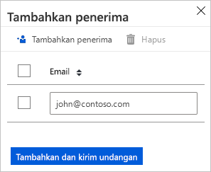 Add recipients control in the Azure portal to send e-mail notifications.