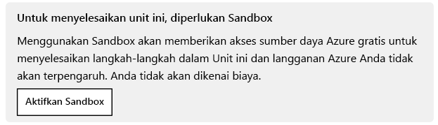 Permintaan Aktifkan Kotak Pasir yang ditampilkan di setiap modul