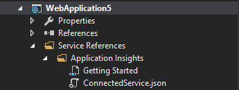 Lihat Informasi Memulai untuk Application Insights dari folder Referensi Layanan Proyek.