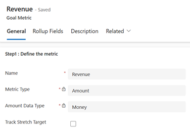 Goal metric form