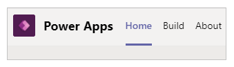 Power Apps app tabs.