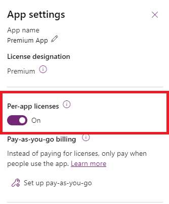 Per app licensing.