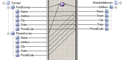 Mappa che illustra l'uso del functoid ciclo.