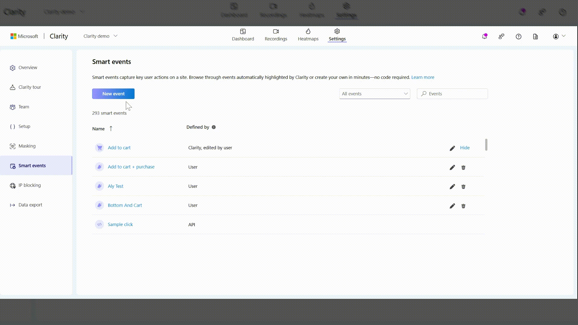 Choose auto events in SDK settings.