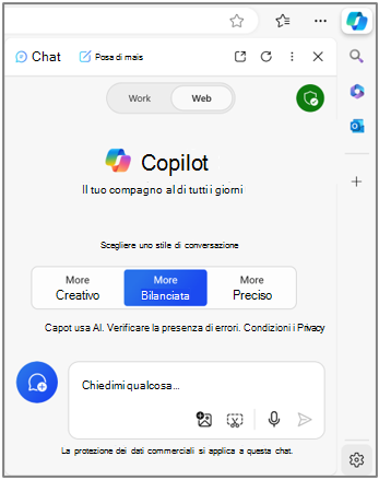 Microsoft Copilot con Commercial Data Protection in Microsoft Edge.