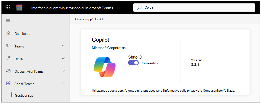 App Copilot per Microsoft Teams.