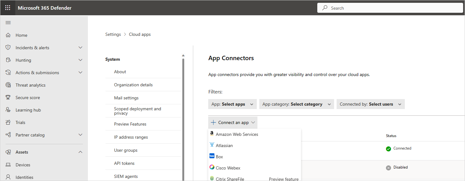 connettere il controllo AWS.