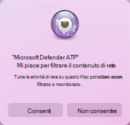 Screenshot che mostra le preferenze di sicurezza dell'estensione di sistema2