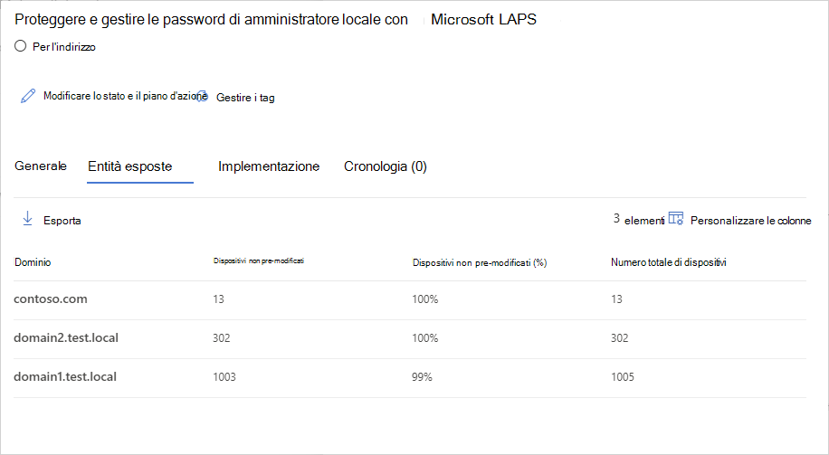 Selezionare dominio con dispositivi non protetti da LAPS.