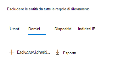 Escludere i domini.