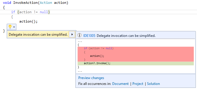 Refactoring dell'IDE C#