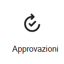 Screenshot dell'icona della scheda approvazioni con un collegamento ad altre informazioni.