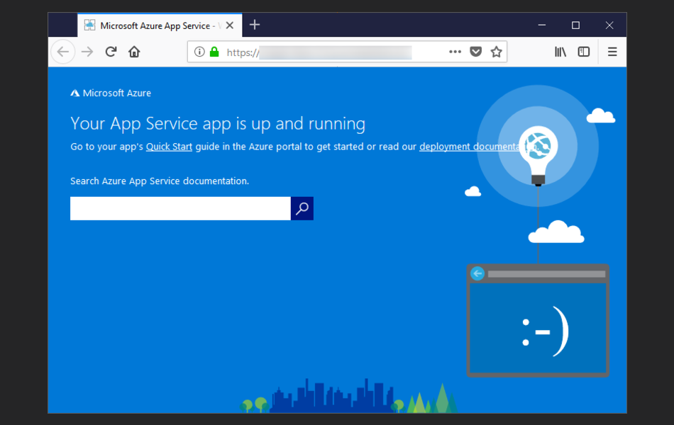 Screenshot del servizio app di Azure