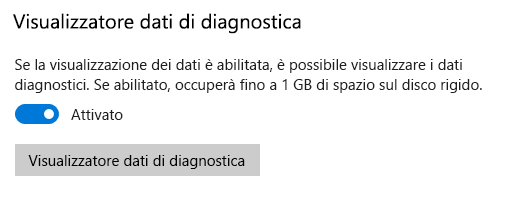 Posizione per attivare il Visualizzatore dati di diagnostica.