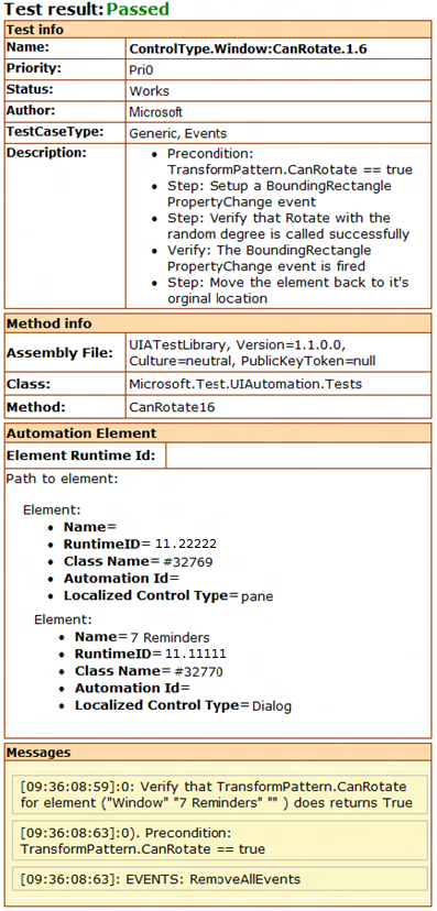 Dettagli del test case