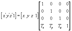 equazione di una matrice di traslazione per un nuovo punto