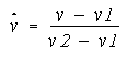 Equazione che mostra la definizione di v^.