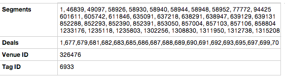 Screenshot of segment information from a sample bidder debug text.