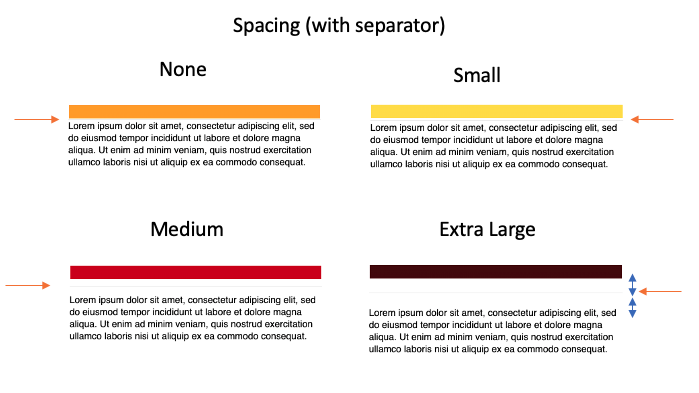 spacing と seperator の組み合わせ