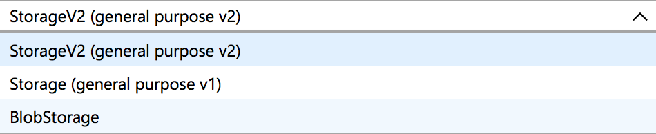 サポートされている Blob Storage アカウント