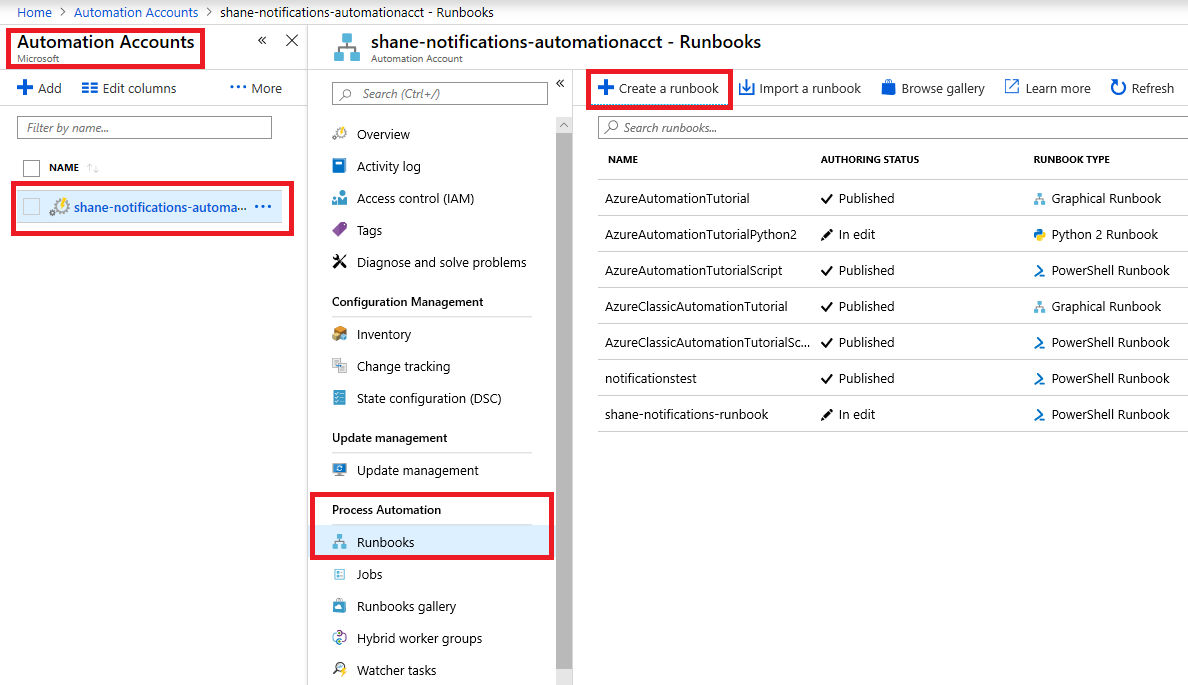 Runbook UI を作成する