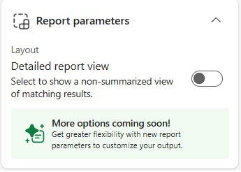 Screenshot of Selecting the detailed view for a Reconciliation Report.