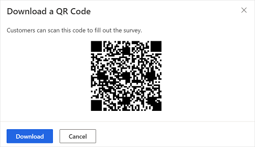 共有用に調査の QR コードを取得する。