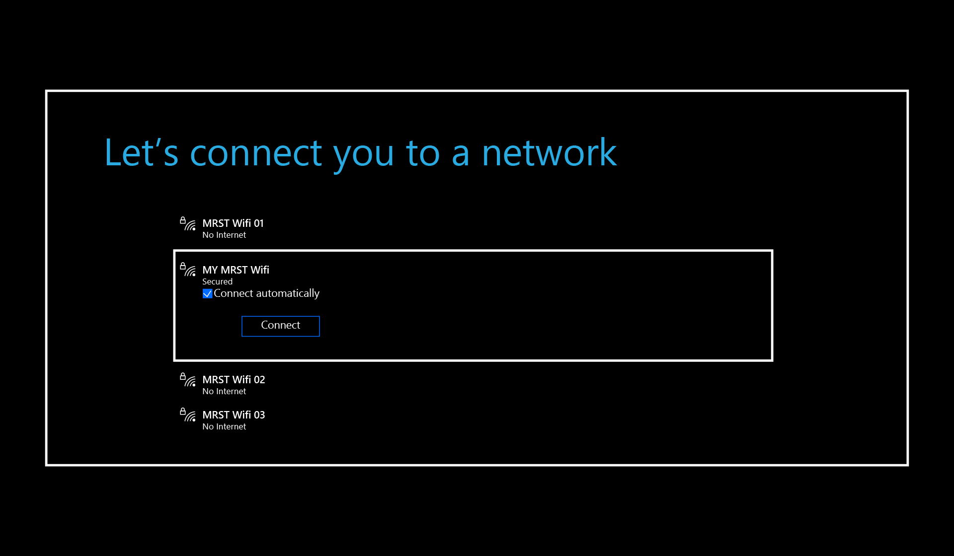 Wi-Fi に接続する。