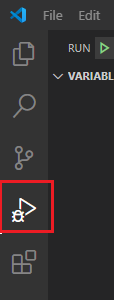 アクティビティ バーの [実行とデバッグ] アイコン。